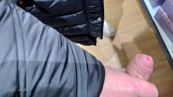 Preview 1 of Jim A Entr - Handjob with lots of spit in a store :P so risky