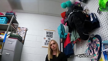 Preview 1 of Blomde Facial - Blonde Krissy bouncing on guards dick at the office