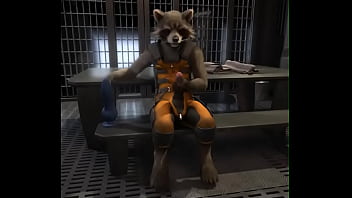 Preview 2 of Sara Luv Ass Fucking - Rocket Racoon having some solo fun