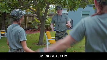 Preview 1 of Kitreena Kaif Xxx Video - UsingSlut - Freeuse Hot Teens Are Anytime Sex For Drill Instructor During Boot Camp - Dani Blu,  Callie Black