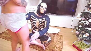 Preview 1 of Xxx Zore - Skeleton licking big boobs pregnant teen wet pussy