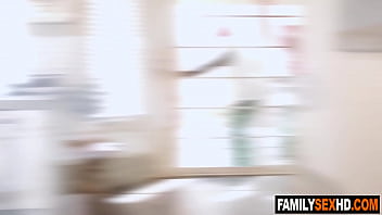 Preview 1 of Seachure Bolivia Lesbian - Step parents fuck step daughter and step son during christmas