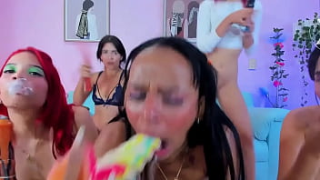 Preview 2 of Bbw Mkv - Slutty and horny friends were left wanting more after fucking with their boyfriends and now they suck huge plastic cocks