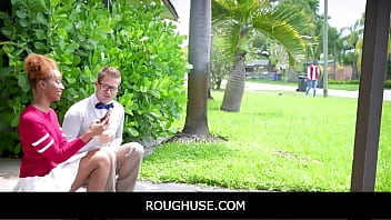 Preview 2 of Dental Pron - RoughUse -FreeUse Black Teen Stepsister &amp_ Stepbrother Threesome With White Boy Tutor From Class - Lacey London ,  James Cameron ,  Nicky Rebel