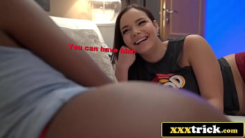 Preview 1 of Devine Brown - Hot Black Brit Shares Her Stepbro&#039_s BBC With Her Best Friend - Asia Rae,  Sofia Lee