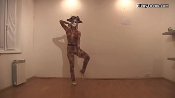 Preview 1 of Indian Women Nude Pictures - Venetian masked girl Anna spreading her legs wide