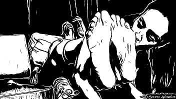 Preview 2 of Apu Tuktuki - cartoon tiny girl worships huge woman feet