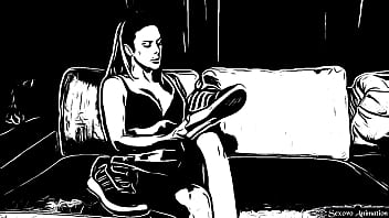 Preview 1 of Apu Tuktuki - cartoon tiny girl worships huge woman feet