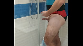 Preview 2 of Myami Spice - Tranny wearing adidas one piece swimsuit and teasing