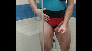 Preview 3 of Myami Spice - Tranny wearing adidas one piece swimsuit and teasing