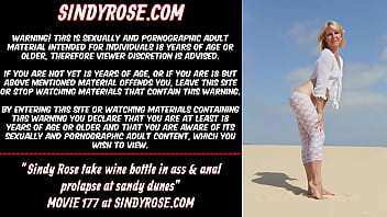 Preview 1 of Sunny Leone Xxx Yxxvideo Hd 2018 - Sindy Rose take wine bottle in ass &amp_ anal prolapse at sandy dunes