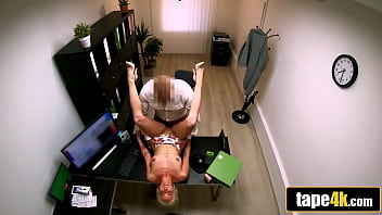 Preview 3 of My Family Sexi Video - Naive Hungarian Hottie Fucked on a Desk by Horny Loan Manager
