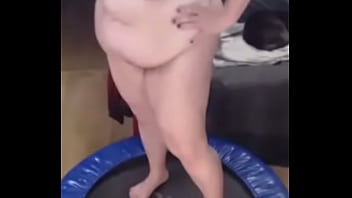 Preview 4 of Www X V Porn - Fat bitch Scarlotta jumps on a trampoline naked