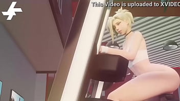 Preview 2 of Licking Pussy Pants - A Girl on a Bicycle Fucking Machine