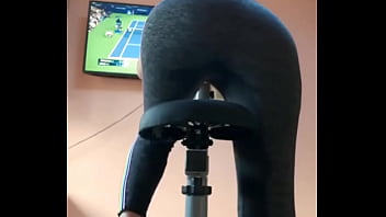 Preview 3 of Wtf Pass Sick Orgasm Crazy - Don&#039_t interrupt your workout ?#wetpants #pissing #pee #piss #pantswetting #workout #bicycle #blonde #wet #femaledesper...