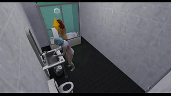 Preview 2 of Son Head Fuck Mom Sleeping Night - Spying on my stepsisters in the bathroom