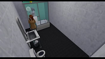 Preview 3 of Son Head Fuck Mom Sleeping Night - Spying on my stepsisters in the bathroom