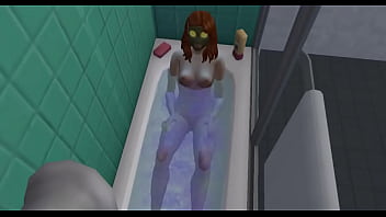 Preview 4 of Son Head Fuck Mom Sleeping Night - Spying on my stepsisters in the bathroom