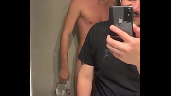 Preview 3 of Hairy Pussy Mo - Bubble butt straight dude gets surprised while taking a piss