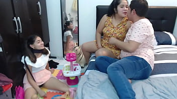 Preview 4 of Amatuer Big Ass Matuer - We seduced my stepdaughter while she was playing with her dolls