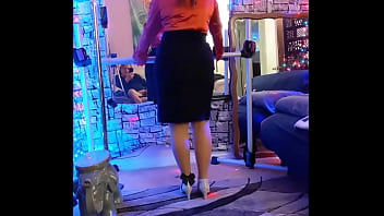 Preview 2 of First Team Xxx Video - Hotwife Steffi orange satin pussy dance (another dirty bit)