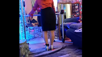 Preview 1 of First Team Xxx Video - Hotwife Steffi orange satin pussy dance (another dirty bit)