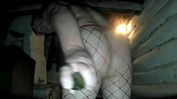 Preview 1 of Bra Cube10 - They pull their huge ass in fishnet tights on a huge dick, swallow and lick the dick after their ass!
