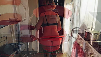 Preview 1 of Moom Mature - Gorgeous Mature Karina Plays In The Kitchen With Her Lovense Lush Toy.