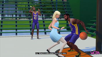 Preview 2 of Rakha Sex Actres - Girlfriend cheats in front of boyfriend with basketball player
