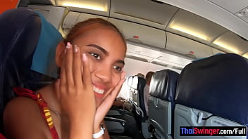 Preview 1 of Xvideo Titanic - Thai teen girlfriend on an airplane and on boyfriends big cock in the hotel