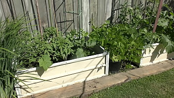 Preview 2 of Saree Village - Kiwi trashy MILF pisses in the garden to make the vegetables taste even better