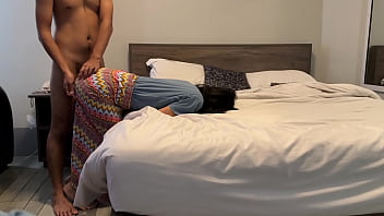 Preview 1 of Moms Child Handjab - Friend&#039_s wife is so hot and cheating doggystyle fuck in hotel