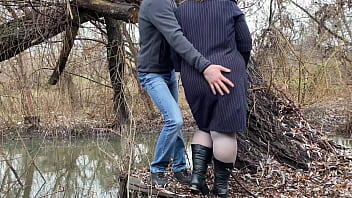 Preview 1 of Couple Trrn - Mother-in-law took off her panties and pantyhose to satisfy the lascivious glances of her stepson-in-law