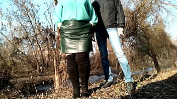 Preview 1 of Hindsexvedo Com - Playful mother-in-law bent over in front of stepson-in-law to pee