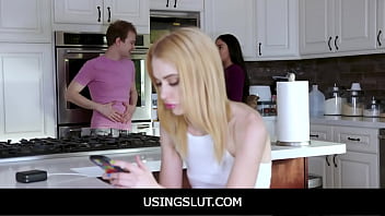 Preview 1 of Lucy Laurent - UsingSlut - StepBrother Finds that He&rsquo_s Able to Use Phone Addicted Throat and Body - Chloe Cherry