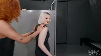 Preview 1 of Wwwcxxcom - Rubi Maxim Sees Jayden Marcos Sneaking His Head To Watch Her And Her Friend In The Wash Room - Trans Angels