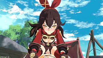 Preview 2 of Moms Fuck Son Hard - &#039_Outride Her&#039_ - Genshin Impact Amber x Aether Animation