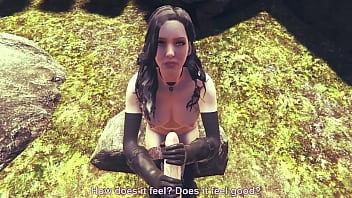 Preview 3 of Avi Dar Matan Shalev - Yennefer of Vengerberg (The Wither 3 Wild Hunt) sloppy blowjob for my big dick and irrumatio pose with facial massive cumshot