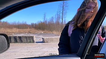 Preview 1 of New Nepali Dailekh Kanda - Real Russian Teenager Hitchhiker Girl Agreed to Make DeepThroat Blowjob Stranger for Cash and Swallowed Cum - MihaNika69 and Michael Frost