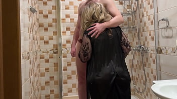 Preview 1 of Pornhub Family Stroke - Stepmom washed stepson&#039_s dick in the bathroom and had sex with him