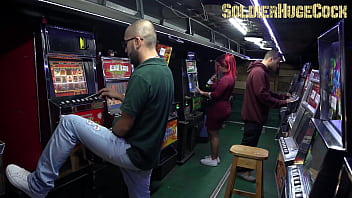 Preview 1 of Shemall Teen Fuck Bisexsual - Ashley Gray is running out of credit in this weird casino,  so take advantage and get sex for more credit.