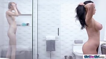 Preview 2 of Butey Slone - GirlDoGirl.com - Teen shower pussy licking a big tit milf