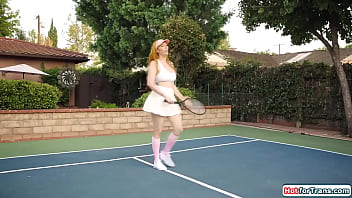 Preview 1 of Weakly Mom - Tgirl Brittney Kade bangs busty redhead