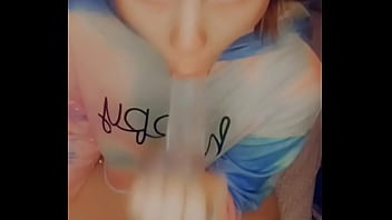 Preview 4 of Amateur Mummy - Redbaby999 sucks on clear dildo