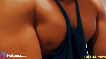 Preview 3 of Sobrinita Jugandomi Pija - Come and feel his juicy pecs!They are so big!