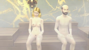 Preview 2 of Tamil Sere Sex Video Download - Hot Blonde stepdaughter gives her stepdad a massage in her new salon