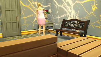 Preview 1 of Tamil Sere Sex Video Download - Hot Blonde stepdaughter gives her stepdad a massage in her new salon