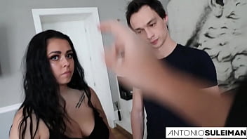 Preview 1 of Big Boobs Xvidio - Antonio shaved the head of the cuckold in front of his step sister