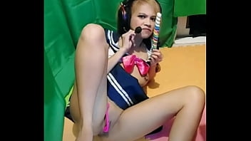 Preview 3 of Phim Sextile - 2022-12-21 Aliah Roleplay with Lil-Girl saying Daddy while rubing her Pussy and Sucking a Lollipop - sample
