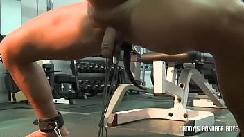 Preview 1 of Xnxx Dildo Fuck - Jessie Balboa has weights tied to his balls at the gym